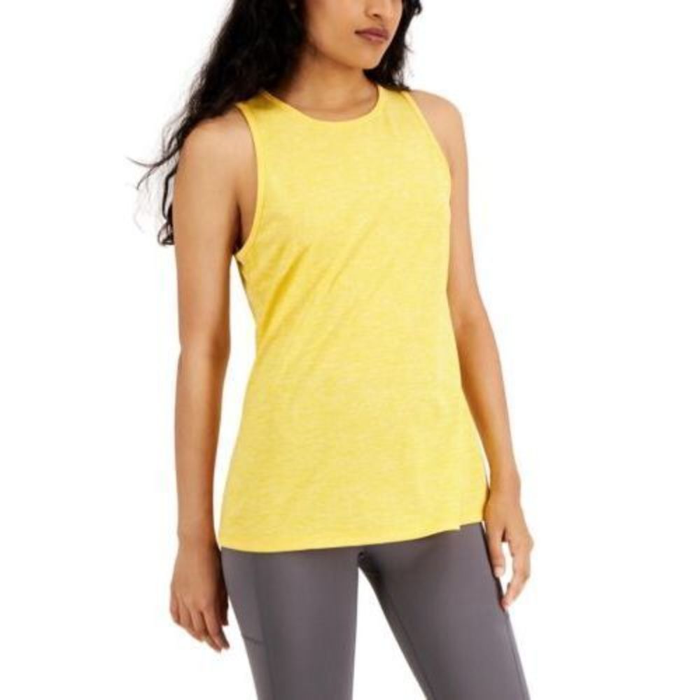 ID Ideology Plus Size Bright Yellow Keyhole-Back Tank Top 2X